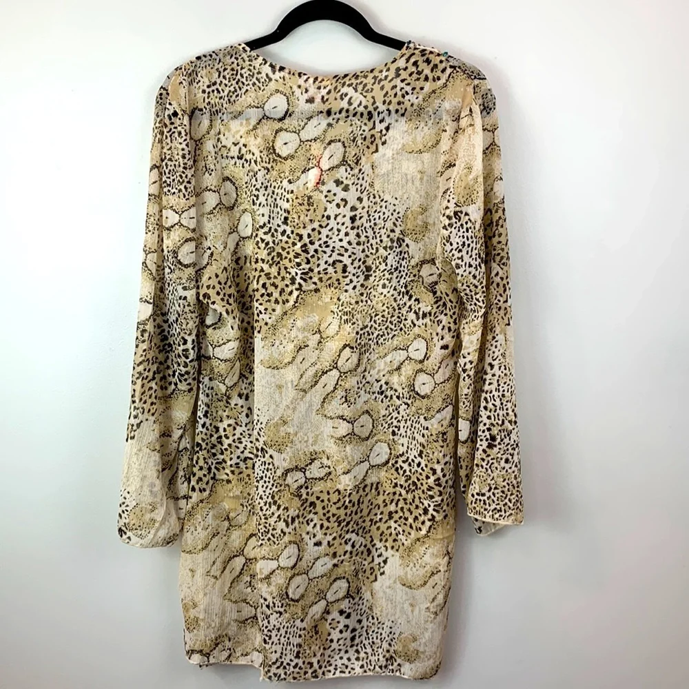 Japna Sheer Floral Coverup Tunic Resort Wear NEW!